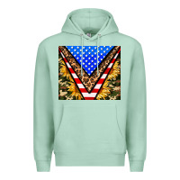 Seafoam american sunflower and camouflage Premium Hoodie - AdoDesignShop