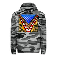 Slate Camo american sunflower and camouflage Premium Hoodie - AdoDesignShop