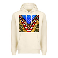 Tofu american sunflower and camouflage Premium Hoodie - AdoDesignShop