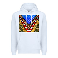 White american sunflower and camouflage Premium Hoodie - AdoDesignShop