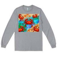 Heather Grey crab Long Sleeve Tee - BarkalooDesign