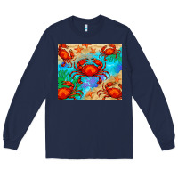 Navy crab Long Sleeve Tee - BarkalooDesign