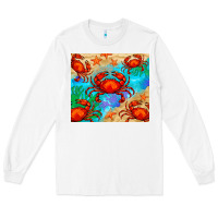 White crab Long Sleeve Tee - BarkalooDesign