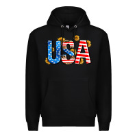 Black usa sunflower Premium Hoodie - AdoDesignShop