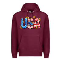 Burgundy usa sunflower Premium Hoodie - AdoDesignShop