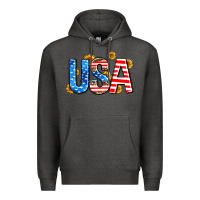 Charcoal Heather usa sunflower Premium Hoodie - AdoDesignShop
