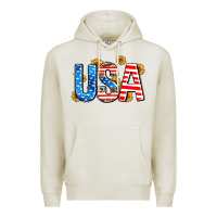 Oatmeal Heather usa sunflower Premium Hoodie - AdoDesignShop