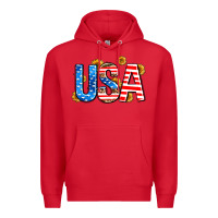 Red usa sunflower Premium Hoodie - AdoDesignShop