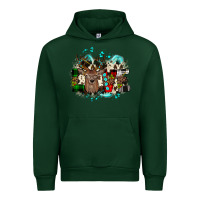 Forest Green love wood slice ornament Urban Hoodie - JahusDesignShop