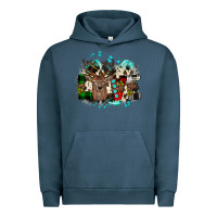 Pigment Midnight Navy love wood slice ornament Urban Hoodie - JahusDesignShop