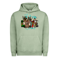 Pigment Oil Green love wood slice ornament Urban Hoodie - JahusDesignShop