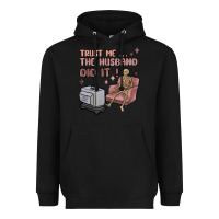 Black trust me the husband did it Heavyweight Hoodie - MaliasSmallBusiness