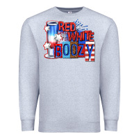 Heather Grey red white boozy billie wilder Premium Sweatshirt - texasbilliewilder