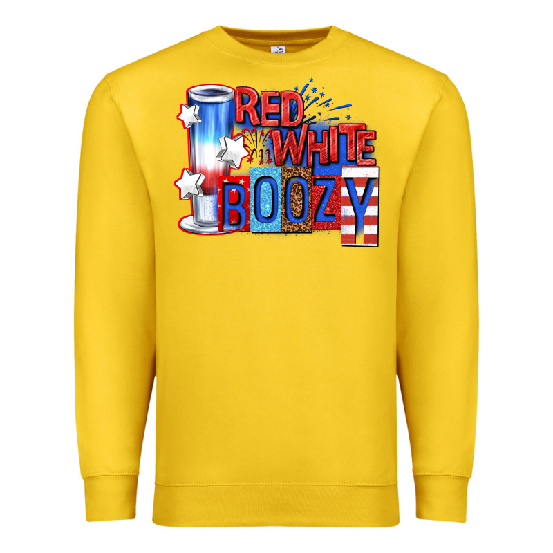 Red White Boozy Billie Wilder Premium Sweatshirt by texasbilliewilder | Teevron