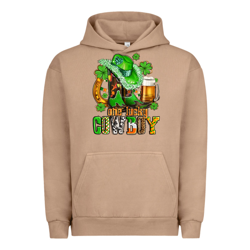 One Lucky  Cowboy With Hat And Boots Urban Hoodie by AdoDesignShop | Teevron