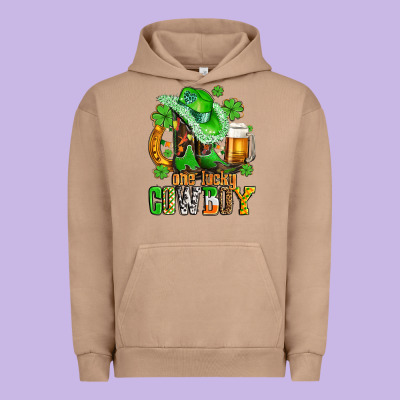One Lucky  Cowboy With Hat And Boots Urban Hoodie Designed By Adodesignshop