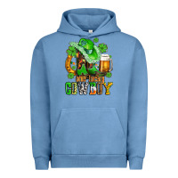 Pigment Pebble Blue one lucky  cowboy with hat and boots Urban Hoodie - AdoDesignShop