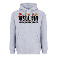 Heather Grey dslexia awareness month Heavyweight Hoodie - MaliasSmallBusiness