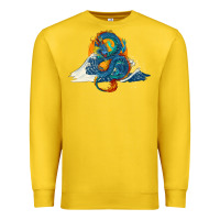 Lemon blue dragon ocean waves and sun Premium Sweatshirt - RanaPortraitStore
