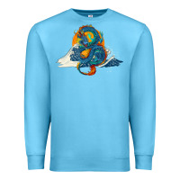 Ocean Blue blue dragon ocean waves and sun Premium Sweatshirt - RanaPortraitStore