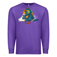 Purple blue dragon ocean waves and sun Premium Sweatshirt - RanaPortraitStore