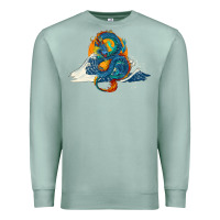 Seafoam blue dragon ocean waves and sun Premium Sweatshirt - RanaPortraitStore