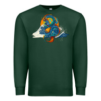 Blue Dragon Ocean Waves And Sun Premium Sweatshirt | Teevron