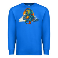 True Royal blue dragon ocean waves and sun Premium Sweatshirt - RanaPortraitStore