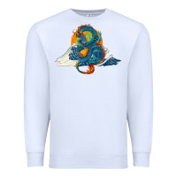 White blue dragon ocean waves and sun Premium Sweatshirt - RanaPortraitStore