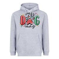 Heather Grey crazy dog lady Heavyweight Hoodie - MaliasSmallBusiness