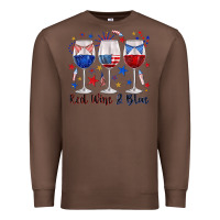 Chestnut red wine and blue wine glasses Premium Sweatshirt - texasbilliewilder