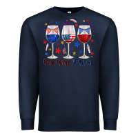 Navy red wine and blue wine glasses Premium Sweatshirt - texasbilliewilder