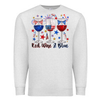 Oatmeal Heather red wine and blue wine glasses Premium Sweatshirt - texasbilliewilder