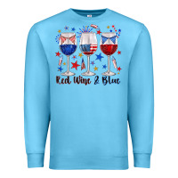 Ocean Blue red wine and blue wine glasses Premium Sweatshirt - texasbilliewilder