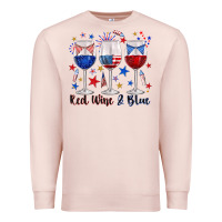 Pale Pink red wine and blue wine glasses Premium Sweatshirt - texasbilliewilder