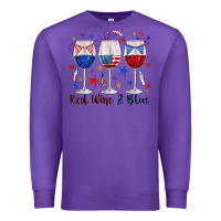 Purple red wine and blue wine glasses Premium Sweatshirt - texasbilliewilder