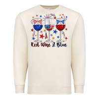 Sandshell red wine and blue wine glasses Premium Sweatshirt - texasbilliewilder