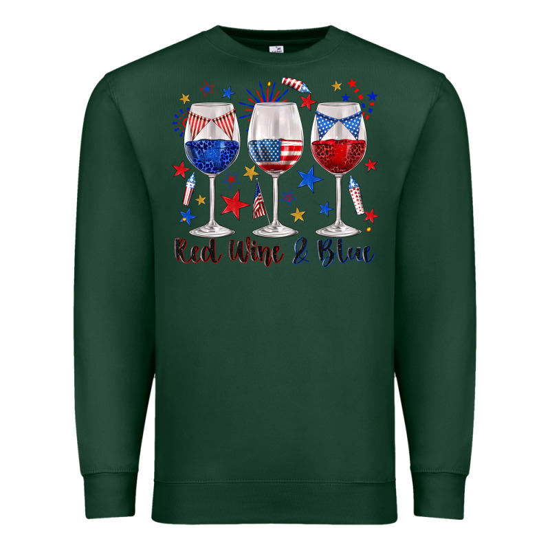 Red Wine And Blue Wine Glasses Premium Sweatshirt by texasbilliewilder | Teevron