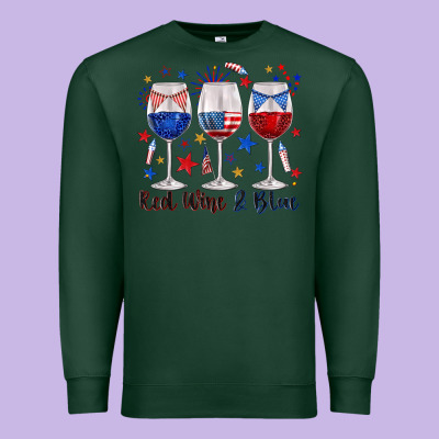 Premium Sweatshirt red wine and blue wine glasses