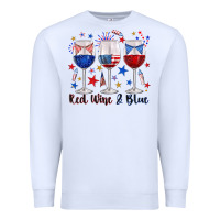 White red wine and blue wine glasses Premium Sweatshirt - texasbilliewilder