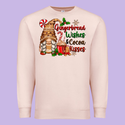 Premium Sweatshirt gingerbread wishes and cocoa kisses