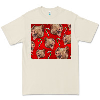 Bone Yorkshire Pig And Candy Cane Premium Tee - LillyAllenDesigns