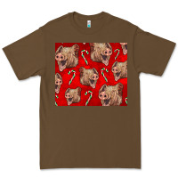Cacao Yorkshire Pig And Candy Cane Premium Tee - LillyAllenDesigns