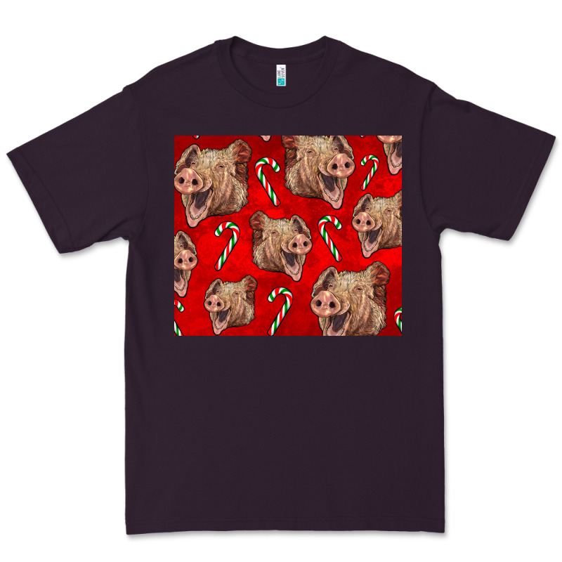 Yorkshire Pig And Candy Cane Premium Tee by LillyAllenDesigns | Teevron