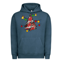 Pigment Midnight Navy Christmas trees lights Urban Hoodie - JahusDesignShop
