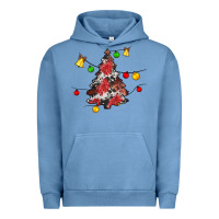 Pigment Pebble Blue Christmas trees lights Urban Hoodie - JahusDesignShop