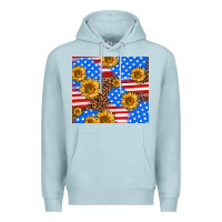 Blue Mist basic sunflower and leopard Premium Hoodie - AdoDesignShop