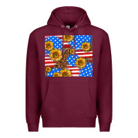 Burgundy basic sunflower and leopard Premium Hoodie - AdoDesignShop