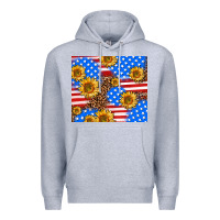 Heather Grey basic sunflower and leopard Premium Hoodie - AdoDesignShop