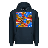 Navy basic sunflower and leopard Premium Hoodie - AdoDesignShop
